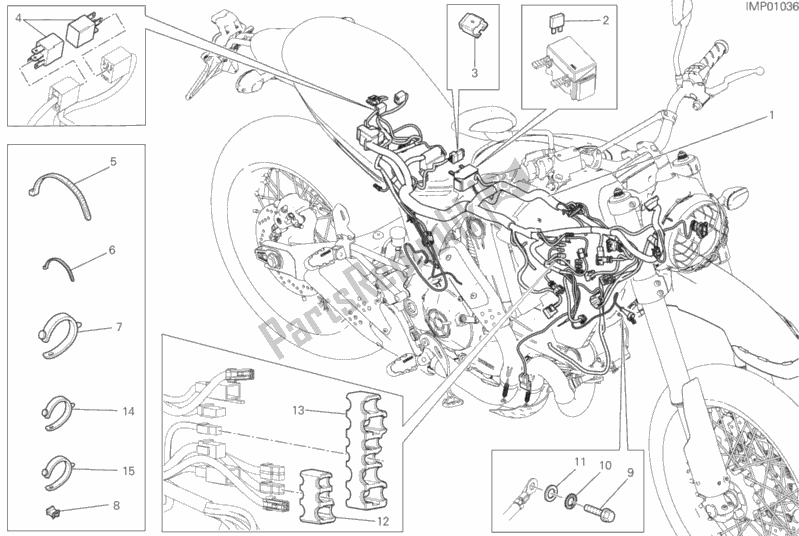 Tutte le parti per il Cablaggio Elettrico del Ducati Scrambler Desert Sled Thailand 803 2018